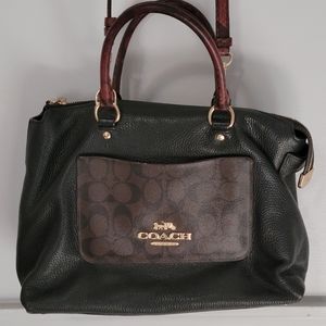 Coach black python Emma satchel bag